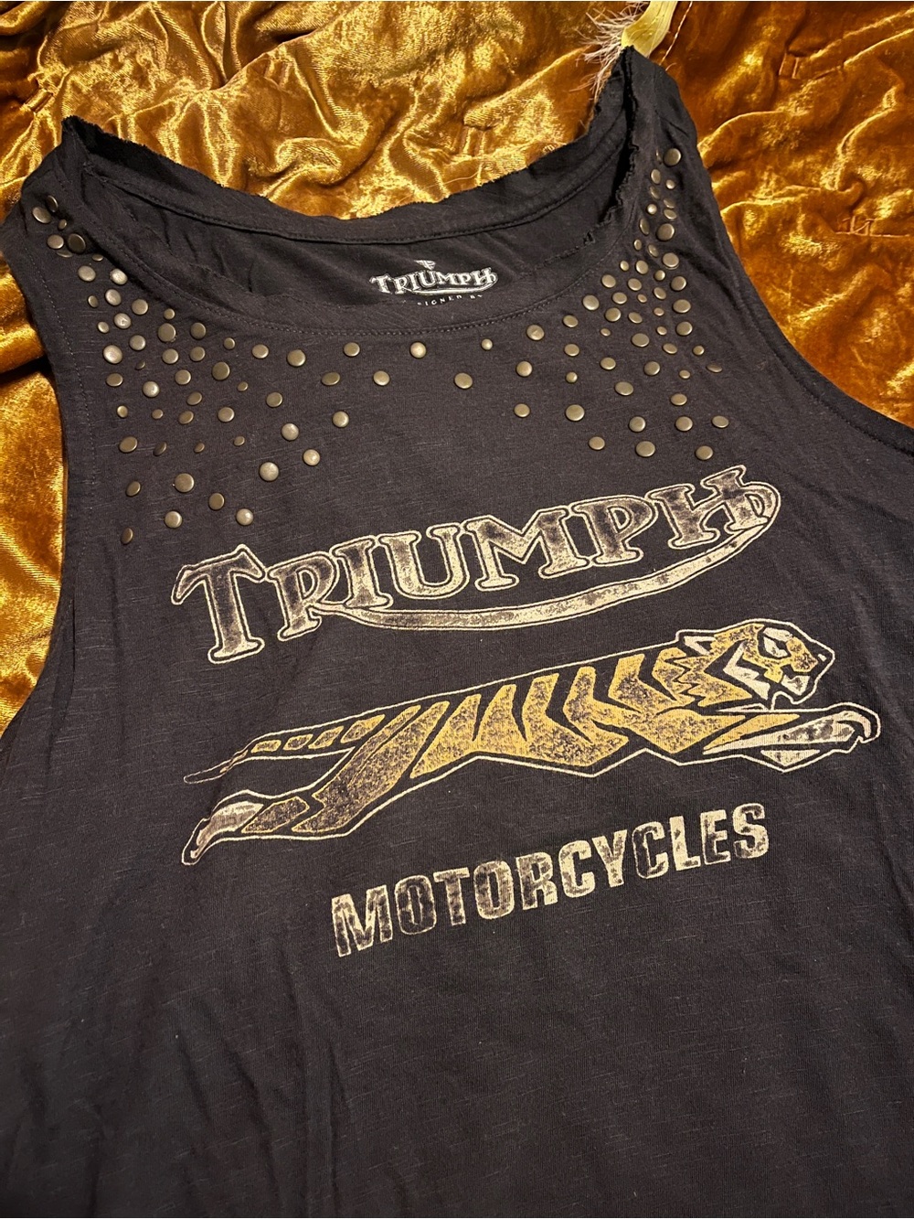 Lucky Brand Triumph Motorcycle Tank Top size Medium
